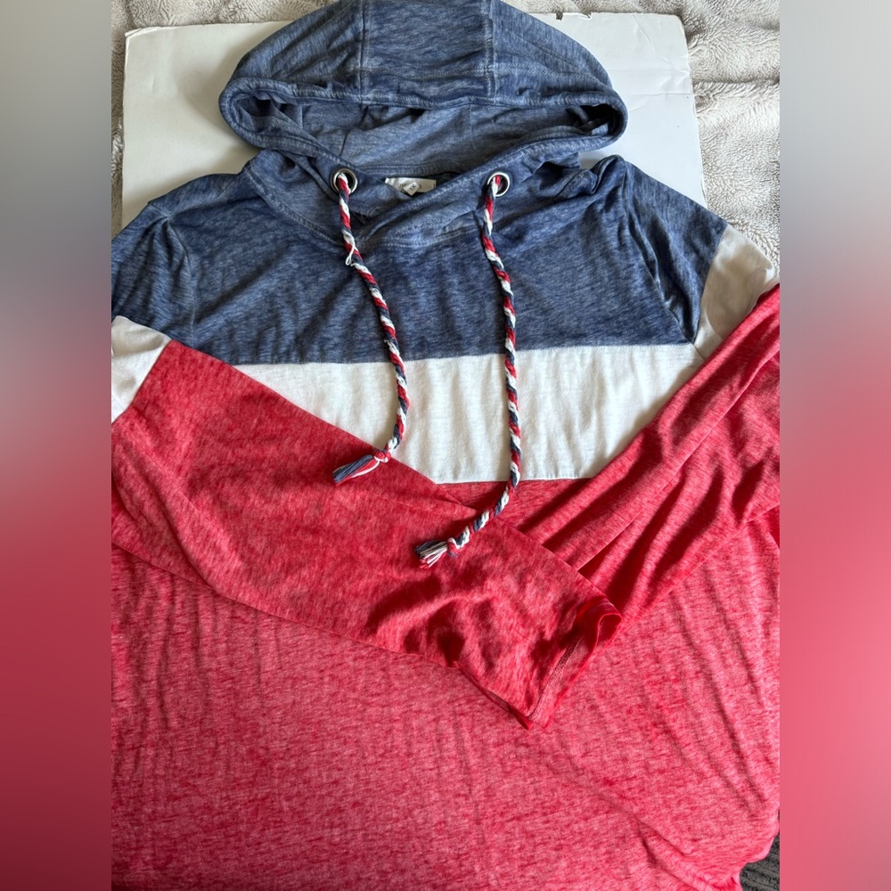 Maurice’s American red, white and blue light hoodie